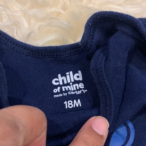 Sweet Child of Mine Navy Onesie Bodysuit & Gray Sweatpants in size 18-24M - Picture 4 of 8